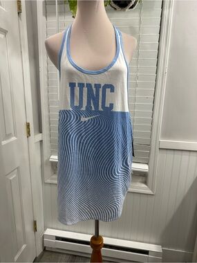 Nike Light Blue & White Striped Dri-FIT Tank Top